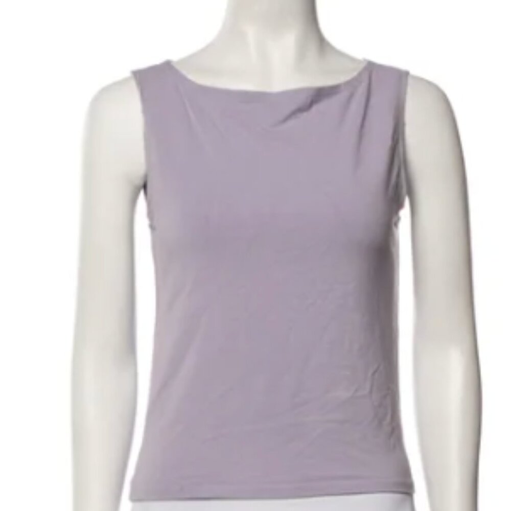 Reformation Bateau Neckline Sleeveless Purple Top